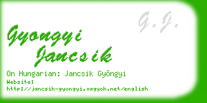 gyongyi jancsik business card